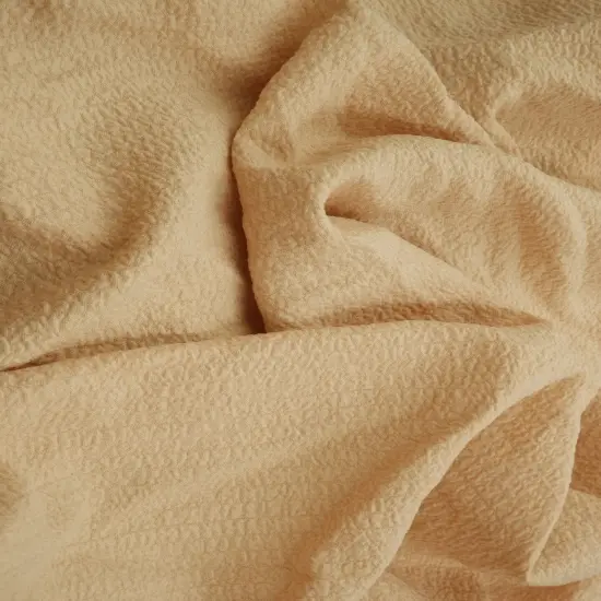 1 Yard Solid Popcorn Woven Fabric, 56/57&Prime; Wide Polyester Spandex Blend SAND {4}