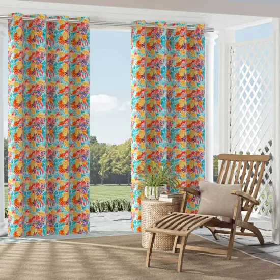 Summer - Aqua & Teal,Orange & Rust,Red & Burgundy Floral Upholstery Fabric 54 Inches" {2}