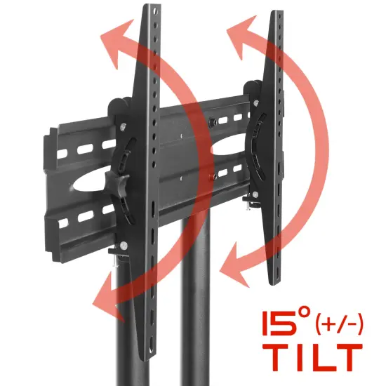 Mount Factory Rolling TV Stand Mobile TV Cart for 32-65 inch Plasma Screen, LED, LCD, OLED, Curved TV's - Universal Mount with Wheels {5}