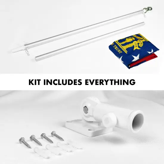 G128 - 6 Feet Tangle Free Spinning Flagpole (Silver) Georgia Flag Brass Grommets Embroidered 3x5 ft (Flag Included) Aluminum Flag Pole {2}