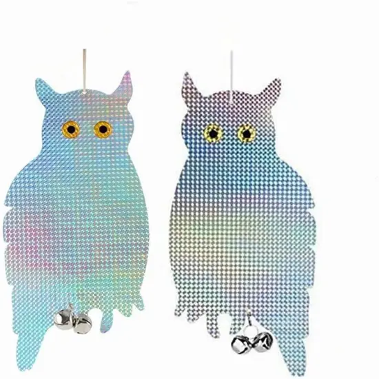2 Pack Hanging Reflective Owl to Scare Birds Away Bird Blinder Bird Scare Devices Woodpecker, Swallow, Hawks, Crows, Pigeons and Birds {1}