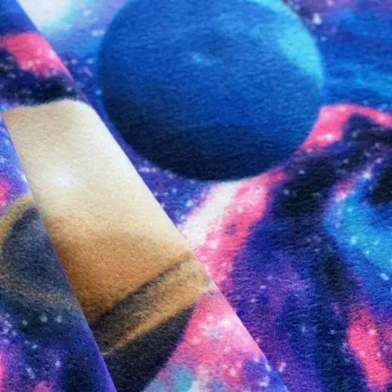 Universe of Planets Anti-Pill Premium No-Sew Throw Fleece Fabric Kit (50x60) {3}