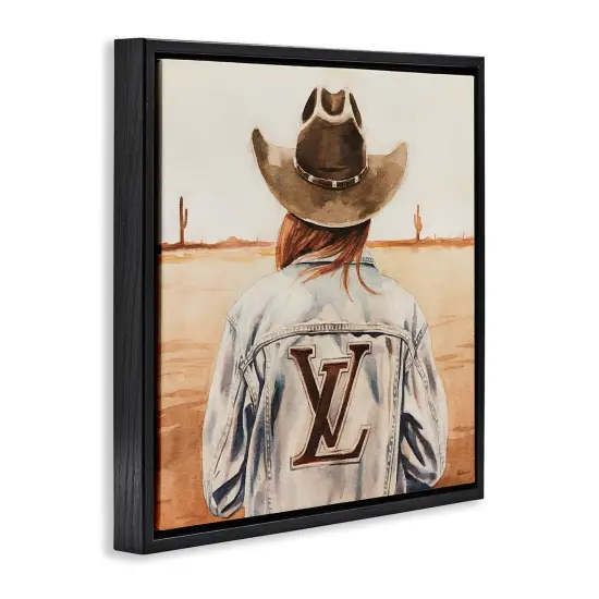 Stupell Industries Desert Cowgirl Fashion Brand Floater Framed Canvas Wall Art Design by Amanda Greenwood {3}
