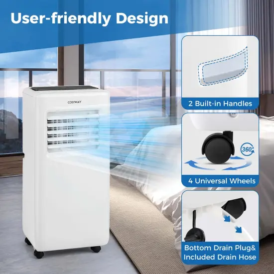 Costway 8000 BTU Portable Air Conditioner3 in 1 Air Cooler with Fan & Dehumidifier 5000 BTU(8000BTU ASHRAE) {2}