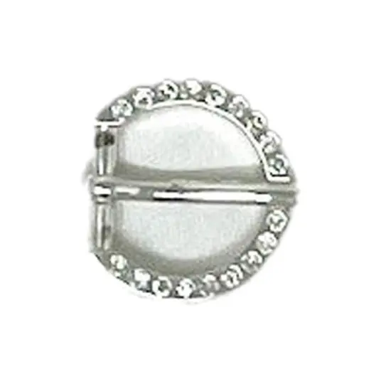 Belt Buckle Metal Prong 5/8 Inche Sterling Silver Plated Rhine Stone {5}