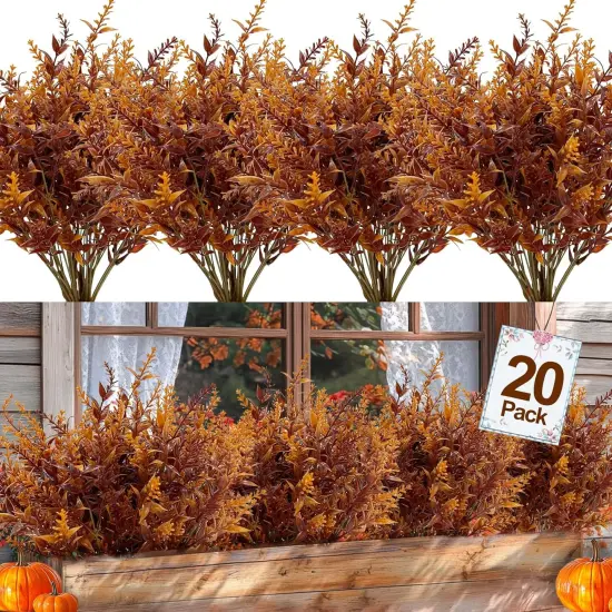 20 Bundles Artificial Fall Flowers for Outdoors Fall Decorations {1}