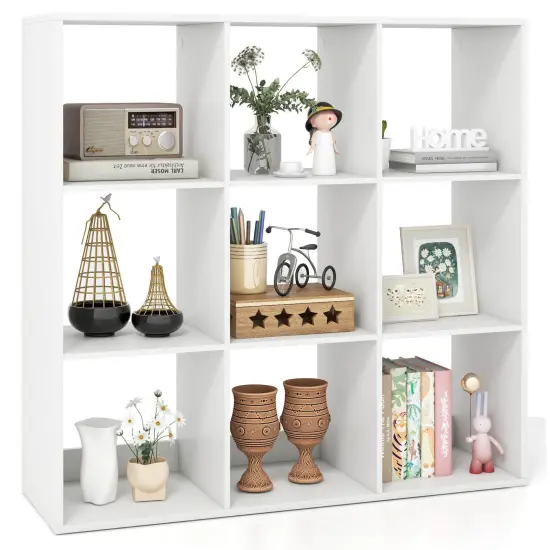 Costway 4/6/8/9-Cube Open Bookshelf with Anti-tip Kits Home Modern Style Storage Shelf for Study {10}