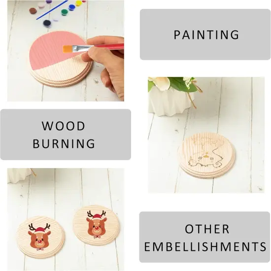 12Pcs Round Wooden Plaques for Crafts {3}