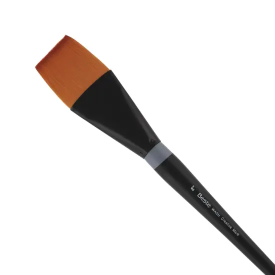 Creative Mark Beste Golden Taklon Wash, 2" Artist Paint Brush, Professional Watercolor Brushes, For Acrylic Painting, Short Handle, Sharp Edges, Hand-Tied & Shaped {1}