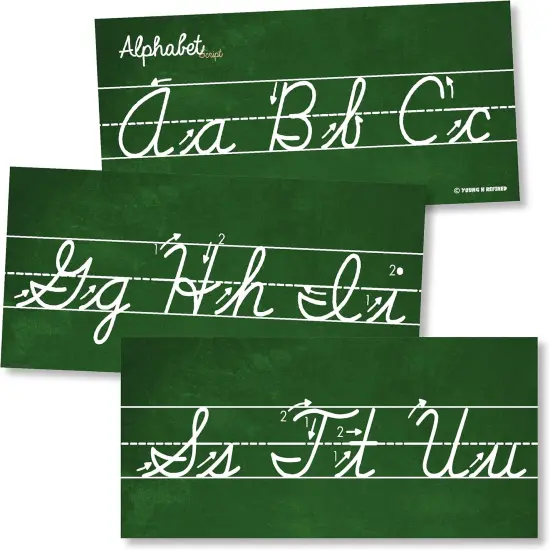 Cursive Alphabet Classroom Wall Strip Young N Refined (Glossy Paper) {1}