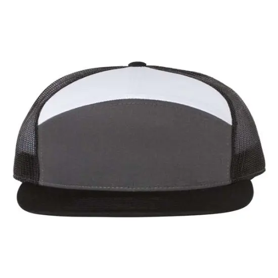 Richardson&reg; Seven Panel Trucker Cap C Black/ White {1}