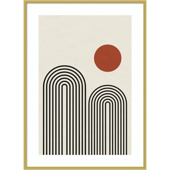 Monochrome Geometric Flowerby Gary William Wood Framed Wall Art Print {1}