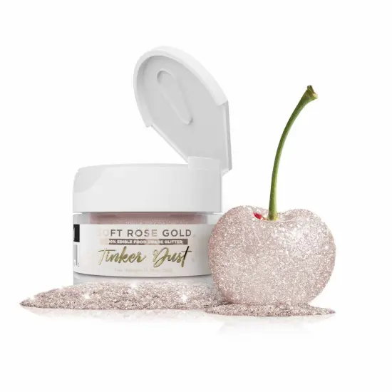 Bakell - Soft Rose Gold Tinker Dust Edible Glitter (5g, 1x Jar) for Food, Desserts, and Beverages! {1}
