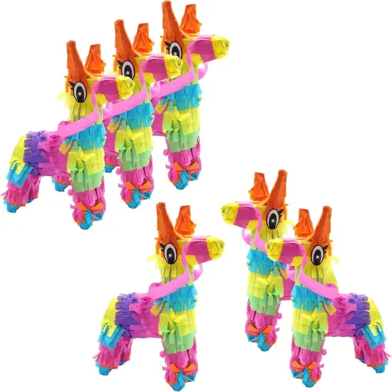 4E's Novelty 6 Pack Mini Pinatas - Mexican Pinata Decor, Donkey Pinata for Fiesta & Parties {1}