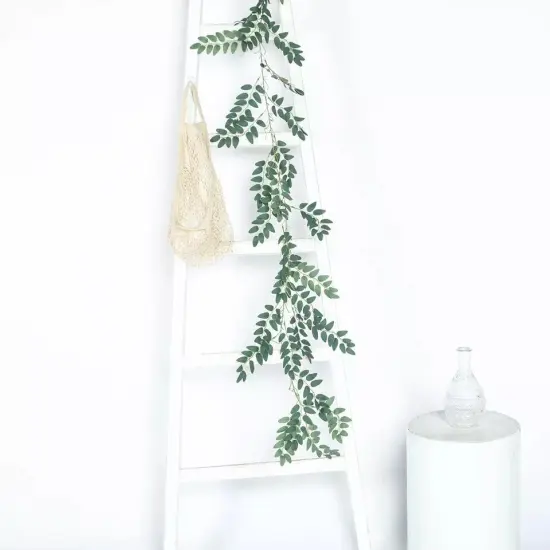 24 ft long Light Green 4 Garlands Honey Locust Artificial Foliage Botanical {4}