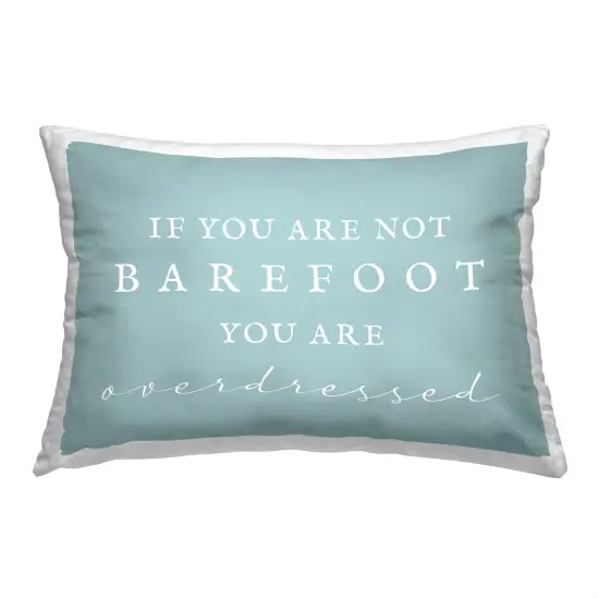 Stupell Industries Beach Barefoot Humor Indoor Pillow, 14 x 7 x 20 {1}