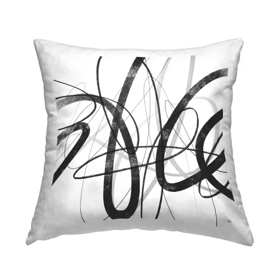 Stupell Industries White & Black Abstract Lines Indoor Pillow, 18 x 7 x 18 {1}