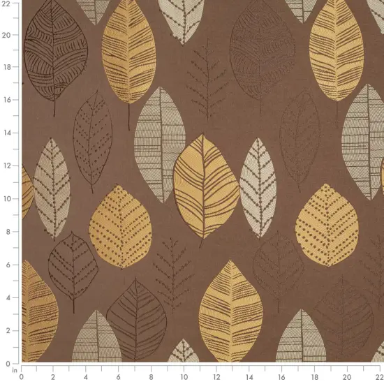Chocolate - Brown AbstractGeometric,leaves Upholstery Fabric 54 Inches" {2}