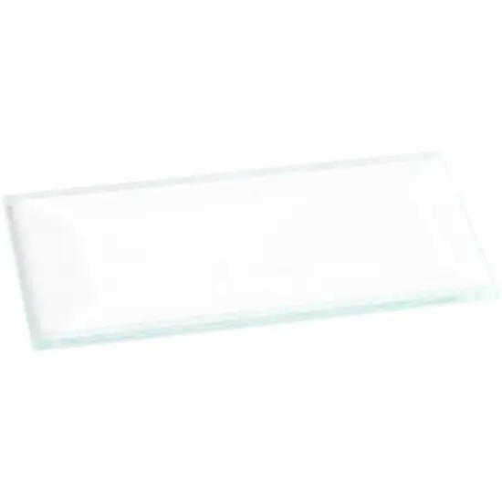 Plymor 1" x 2" Rectangle, 3mm Thick Beveled Clear Glass {1}