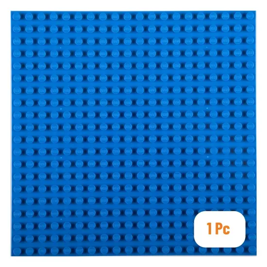 Strictly Briks Classic Big Briks Stackable Baseplates, Large Pegs for Ages 3-14, 100% Compatible with All Major Brands, Blue, 1 Piece, 13.75" x 16.25" Inches {1}