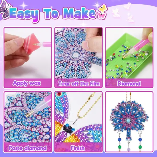 Summer Arts and Crafts for Kids Ages 8-12,Diamond Painting Kits for Kids Adults,Creative Art Activity Birthday Gifts for 6 7 8 9,10-12 Year Old,Easter Gifts for Teens,Adults {4}