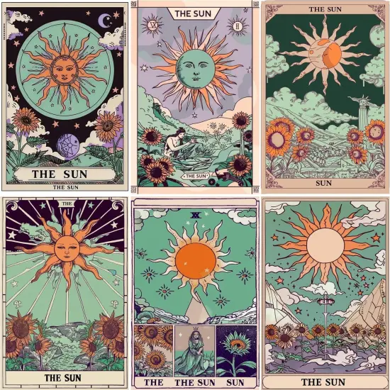 Diamond Painting Kits Art Adults Painting Kit Crafts DIY 5D Diamond Art Packs Kits Full for Adults Beginner Home Wall Decoration Gift 11.8x15.7 Inches (6 Pack Tarot Cards) {1}