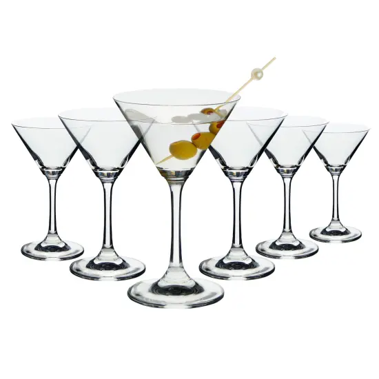 5 oz Mini Martini Glasses Set of 6 - Small Cocktail Stem Glasses for Dessert, Margaritas, Classic Barware Accessories Clear {1}