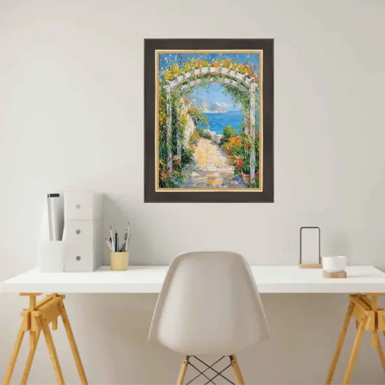 Cafe Wood Tone With Gold Lip Picture Frame 22x28 frame {4}