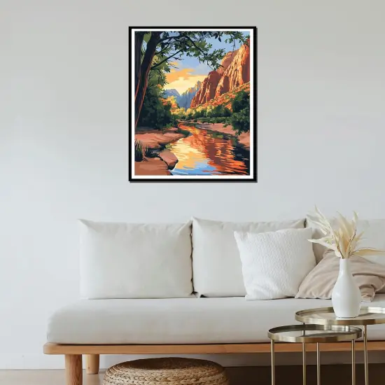 Zion Paint by Numbers, Paint by Numbers for Adults, National Park Paint by Number Kits, Utah Landscape Sunset DIY Oil Canvas Paintings, Mount Lake Tree Home Wall Decor(16x20inch, No Frame) {3}