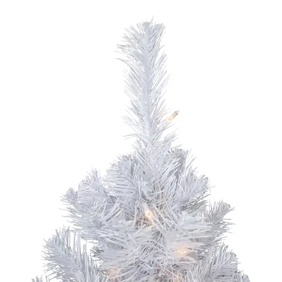 Northlight Pre-Lit Slim White Winston Pine Artificial Christmas Tree - 6.5' - Clear Lights {5}