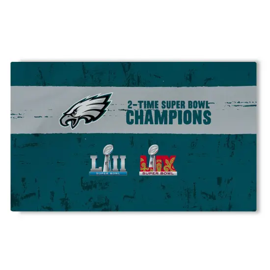NFL Philadelphia Eagles 2025 Super Bowl LIX Multi Champ Tradition Washable Rug 36X62 Inches {1}