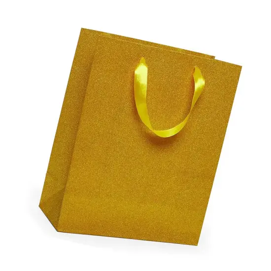 Glitter Grain Euro Totes 10 1/4'' x 4 3/4'' x 12 5/8'' for Stylish Packaging Gold {4}