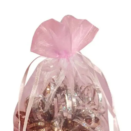 Box On The Bottom Organza Bags 2 1/2 '' X 2 7/8 '' X 6 1/2 '' Wrap Pink {5}