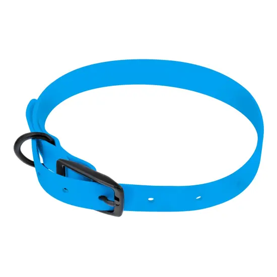 MiMu Small Silicone Dog Collar - Blue 18in Stylish Dog Collar with Prong Buckle {3}