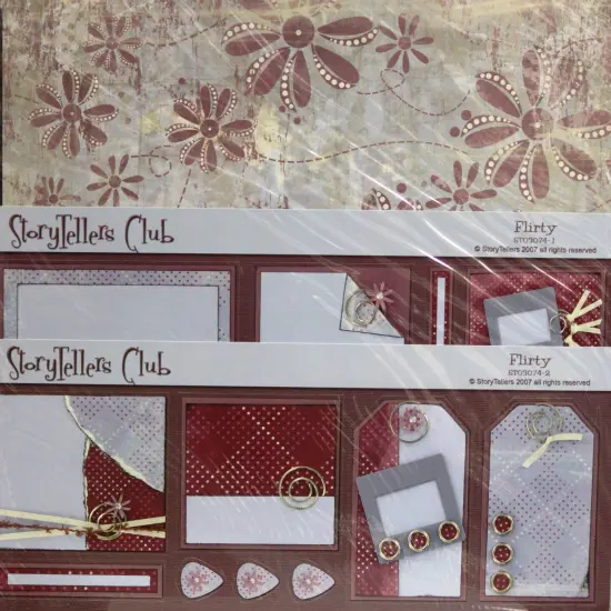 StoryTellers Club Flirty 12 x 12 Double-Page Layout Scrapbook Kit {1}