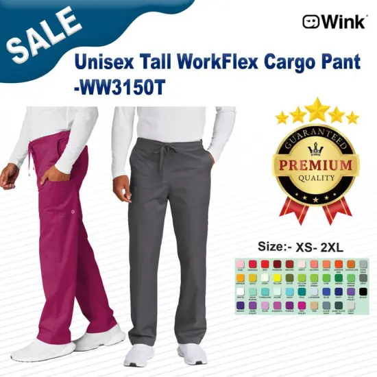Wink&reg; Tall WorkFlex Cargo Scrub Pant Comfortable {3}