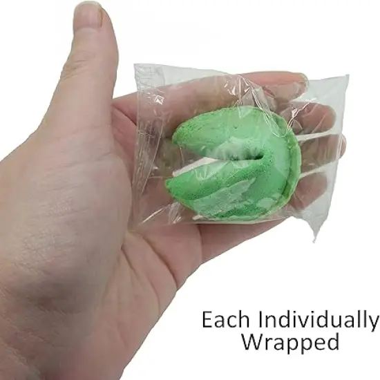 St Patricks Day Fortune Cookies (50 Individually Wrapped) Green With Irish Themed Sayings Party Favors & Treats by 4E's Novelty {4}