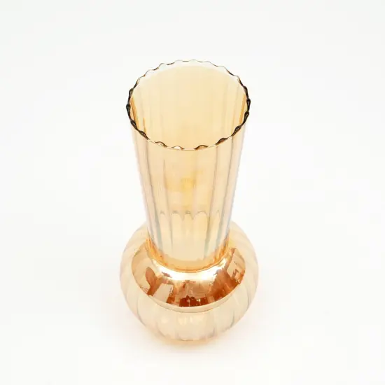 Decorative Glass Vase In Gold Color {3}
