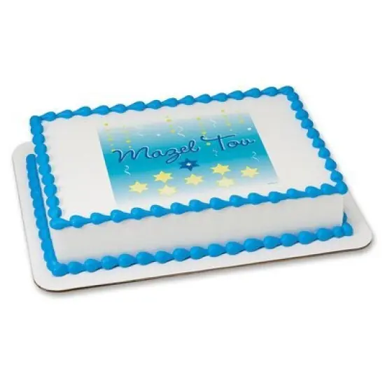 Mazel Tov Stars Edible Icing Image for 1/4 sheet cake {1}