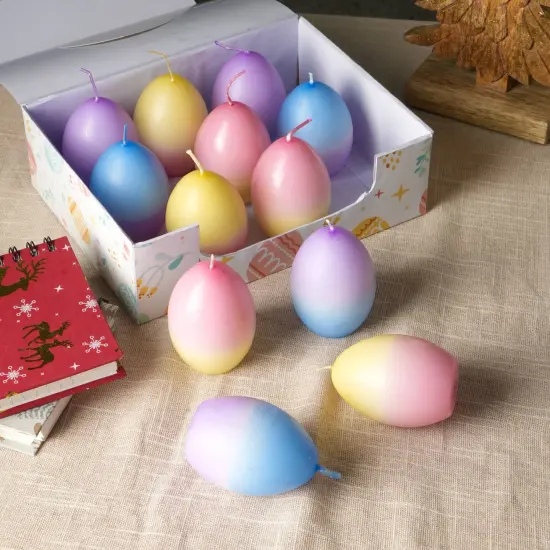 Easter Egg Ombre Candle Set &ndash; 12-Pack Decorative Candles a Box &ndash; Spring & Easter Table D&eacute;cor {1}