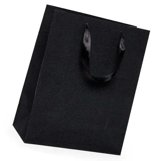Glitter Grain Euro Totes 7'' x 37/8'' x 91/16'' for Sparkling Packaging Black {4}