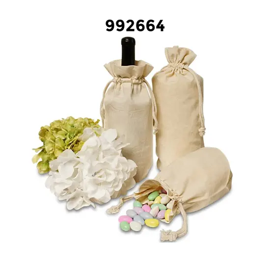 Spacious Round Bottom Cotton Muslin Bag 6 1/2" x 4" x 12" {2}