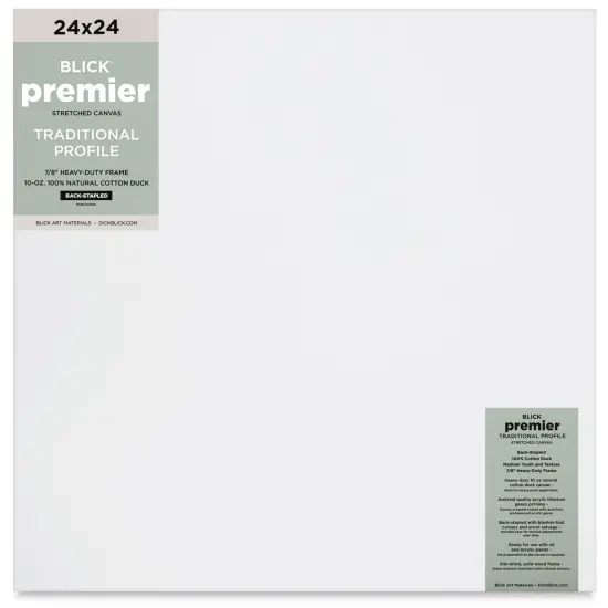 Blick Premier Stretched Cotton Canvas - Traditional Profile, Back-Stapled, 24" x 24" {1}
