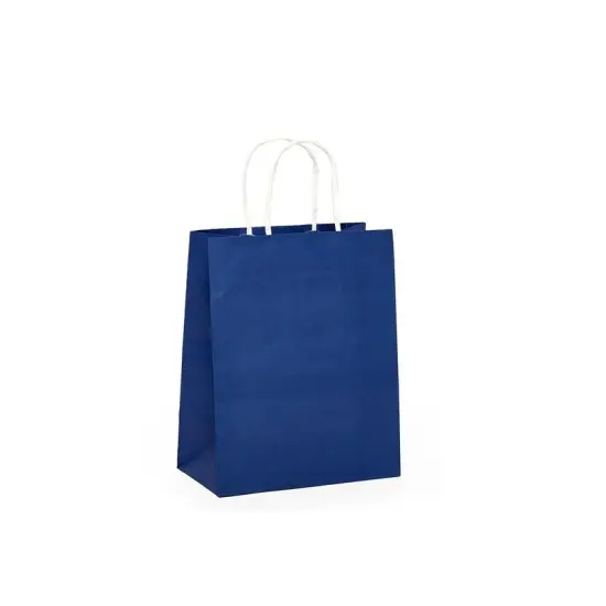 Convenient Bright Matte Shopping Bag with White Interior 6" x 3 1/4" x 8 3/8" {2}