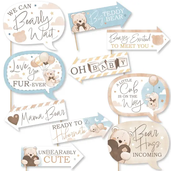 Big Dot of Happiness Funny We Can Bearly Wait - Teddy Bear Baby Shower Photo Booth Props Kit - 10 Piece {1}