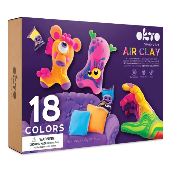 Okto Sensory Art Air Clay Creativity Kit - Set of 18 {1}