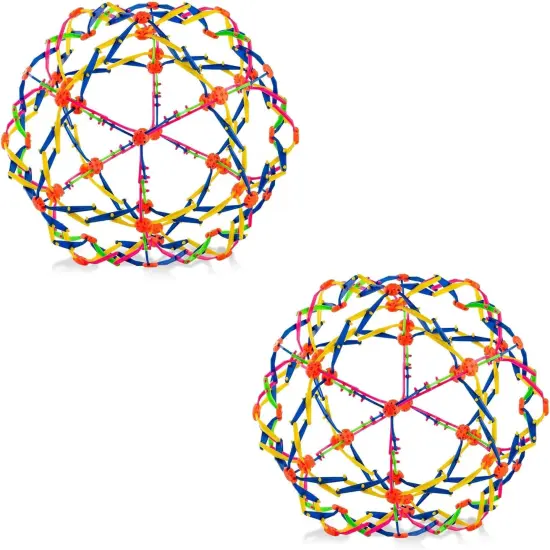 4E's Novelty 2 Pack Expandable Ball - Perfect Stress Balls for Adults & Kids, Ideal Plastic Expandable Ball Toy for Calm Down Corner Supplies & ADHD {1}