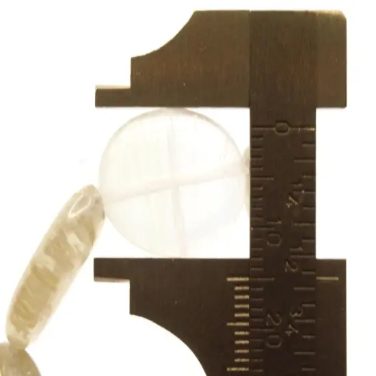 5 20mm Clear Quartz Glass with Light Yellow Lines Flat Oval Beads {3}