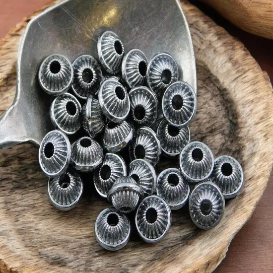 5x7mm Gunmetal Bicone Spacer Beads {1}
