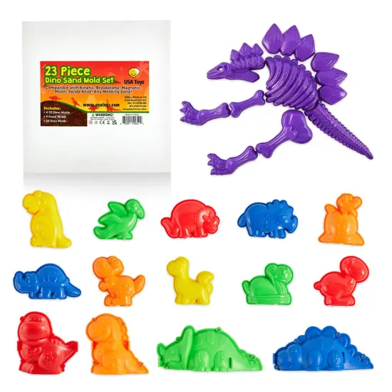 USA Toyz Dinosaur Sand Molds Beach Toys for Kids- 23pk {1}